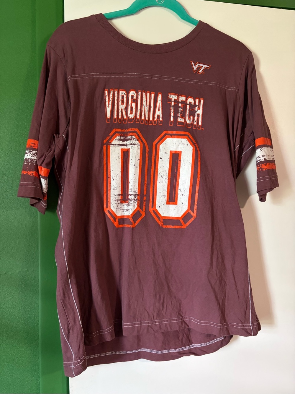 NCAA Virginia Tech Maroon Tee with Orange & White Accents